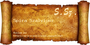 Spira Szalviusz névjegykártya
